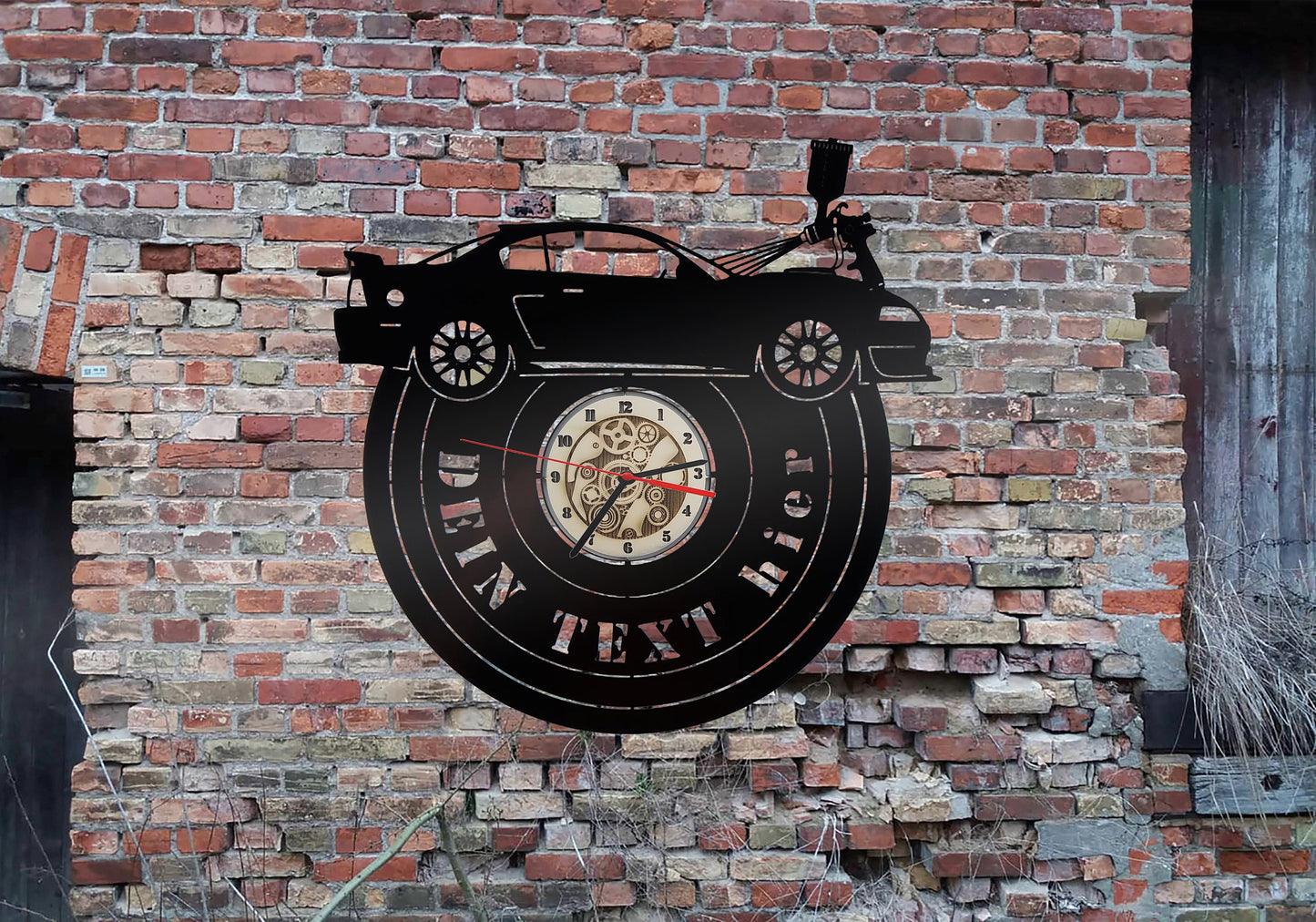 Uhr Wanduhr Uhrwerk Lackierer Auto Autolackierer Lackiererei Buch Lackierpistole Werbung Leuchtschild  Lackiercenter Lackierbetrieb Autolack