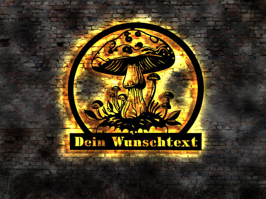 Deko Poster Bild Plakat LED Wandbild Pilze sammeln Fliegenpilz Speispilz Pilzbuch bestimmen