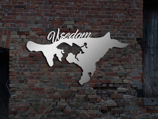 Edelstahl WandbildSchild Usedom Insel Ostsee Urlaub