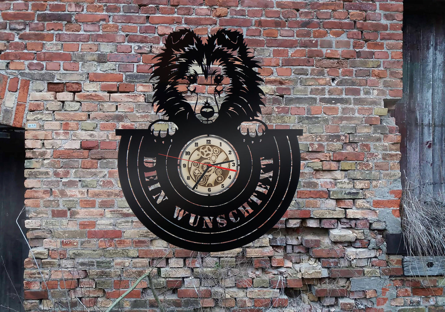 Shetland Sheepdog Sheltie  Wanduhr Uhr Holzuhr Uhren Ziffernblatt Clock Holz Armbanduhr  Dog Hund