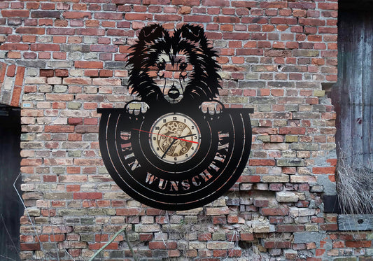 Shetland Sheepdog Sheltie  Wanduhr Uhr Holzuhr Uhren Ziffernblatt Clock Holz Armbanduhr  Dog Hund