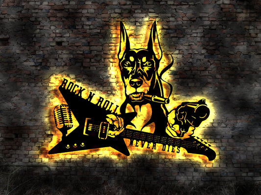 Hand Logo Rock and Roll Heavy Metal Neon sign Neonreklame Leuchtschild Schild LED Aufkleber Logo Buch Firmenschild Leuchtschild sign