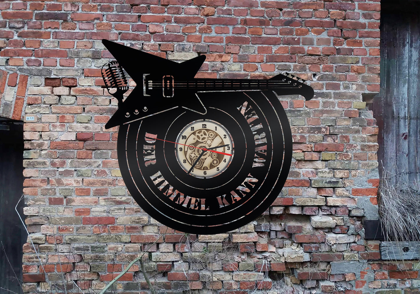 Wanduhr Uhr Holzuhr Uhren Ziffernblatt Der Himmel kann warten Text