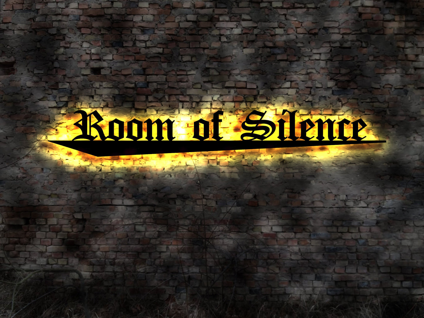 Room of Silence  Leuchtschild Schild Meditation Raum der Stille Kirche Ruheraum zur Ruhe kommen Entspannung