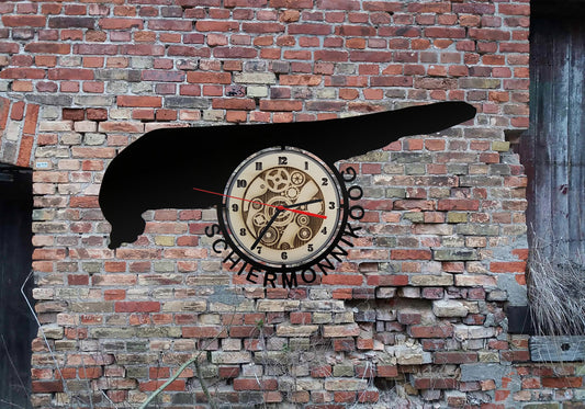 Uhr Wanduhr Skyline Schiermonnikoog   Wandbild Insel  Holz Stadt AK Karte  Stadtplan Wandsticker Souvenier