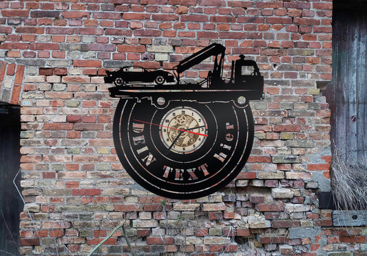 Wanduhr Uhr 3D LED Deko Abschleppwagen Schild Autotrailer Abschleppdienst Abschlepper Trailer Pannenhilfe