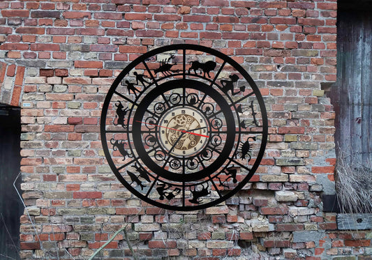 Wanduhr Uhr Wandbild Sternzeichen Horoskop Wandtattoo Aufkleber  Sign Steinbock Kette Halskette Tierkreiszeichen Schild signWandtattoo Bild