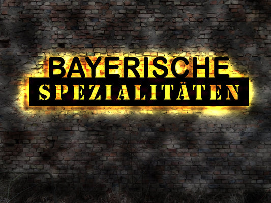 LED Schild Wandbild Bayerische Spezialitäten Restaurant Bayern Bundesland Delikatesse Hausmannskost