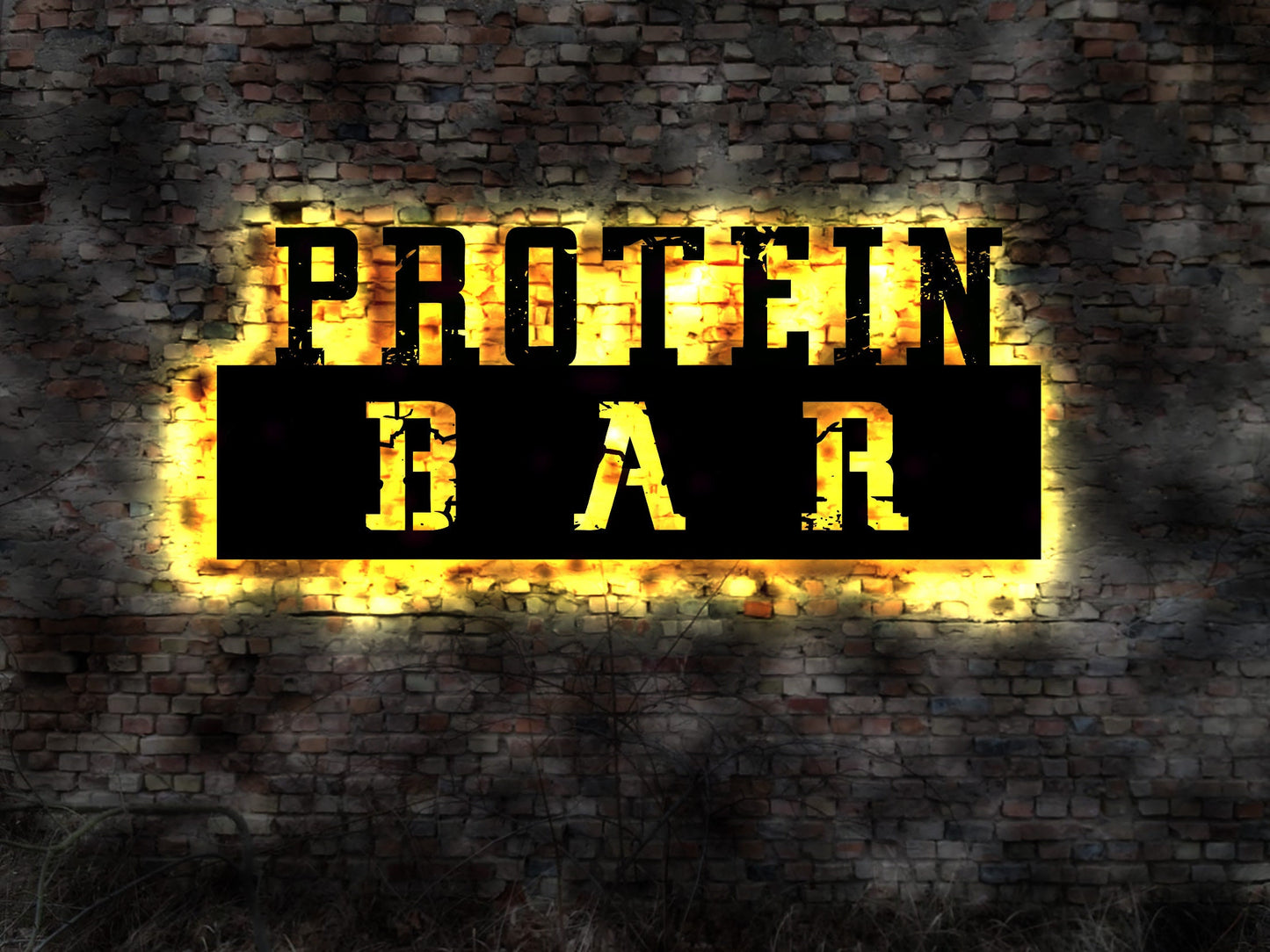 Schild Protein Eiweiss Aminosäure Training Kraftsport Gym Leuchtreklame Steroide Anabolika Fitness Bodybuilder Evolution Fitnessstudio