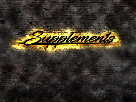 Supplements LED Leuchtreklame Leuchtschild Bild Schild Nahrungsergänzung Nahrungsergänzungmittel supplementieren