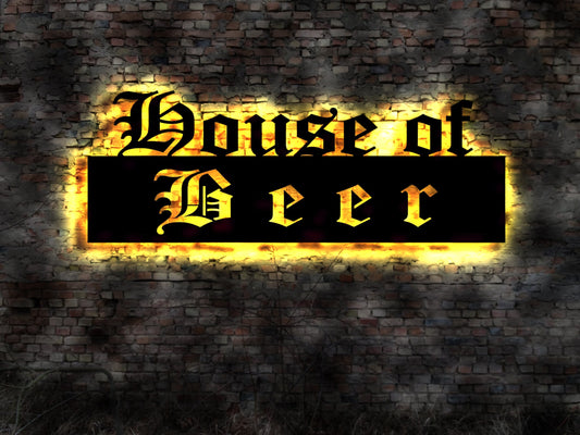 House of Beer Bier Bierglas  Tresen Saufen Schild no Blechschild sign Saufgelage Sauferei Alkoholvergiftung Biertrinker Braumeister
