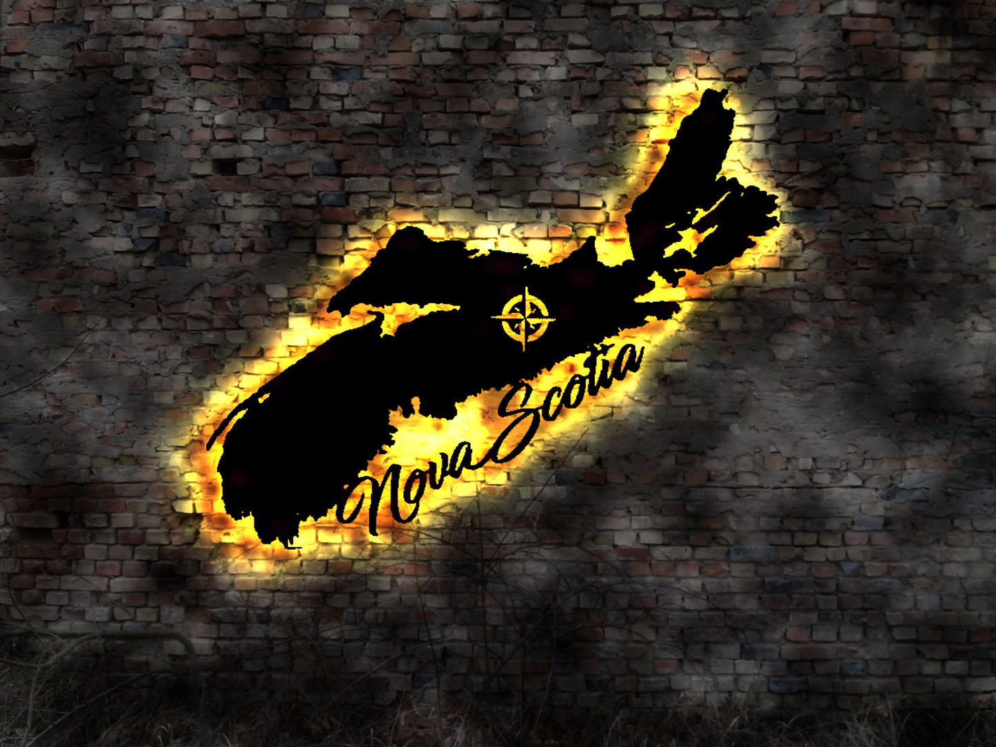 Skyline Nova Scotia Canada Kanada Island LED Wandbild Holz Stadt AK Karte Map Wandsticker Leuchtbild Wandtattoo Reiseführer Silhouette