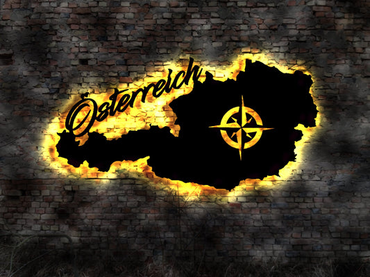 Bild Österreich Austria Land Wien Umriss Silhouette Karte Map Schild Wanddeko Aufkleber