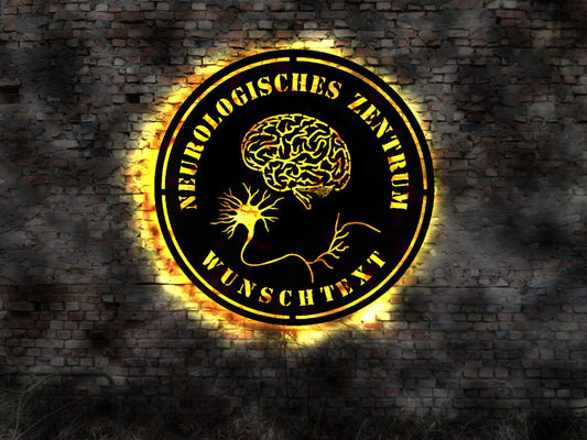 LED Schild Neurologisches Zentrum individualisierbares Neurologe Neurologie Praxis Nervenarzt Nervenschmerzen Therapie Störung Facharzt