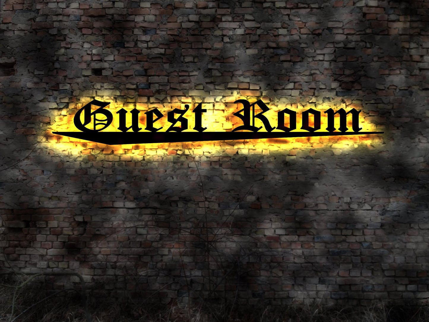 Schild sign Gästezimmer Guest Room Türschild LED Leuchtschild beleuchtet Herberge Pension Hotelzimmer