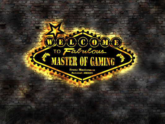 Individuelles  Gamer PC Game Spiele Konsole Sammlung Tastatur PC Gaming Zone Schild Schild LED Aufkleber Logo Buch Firmenschild Leuchte
