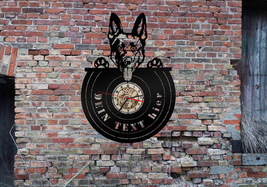 Malinois Wanduhr Uhr Holzuhr Uhren Ziffernblatt Clock Holz Armbanduhr Hundezucht Bild  Dog Hund wood wall sign sticker Welpen Welpe