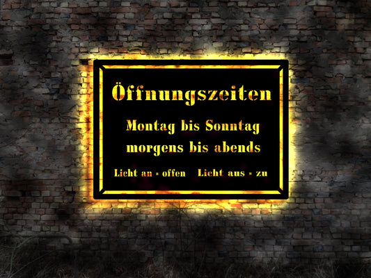 3D LED Schild Öffnungszeiten lustig lustiges Scherzartikel witzig Schilder geöffnet geschlossen