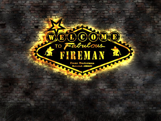 LED Skyline Freiwillige Feuerwehr no neon sign FFW 112 Neonreklame Schild Aufkleber Neonreklame Blechschild Retro Sign Deko no Neonreklame