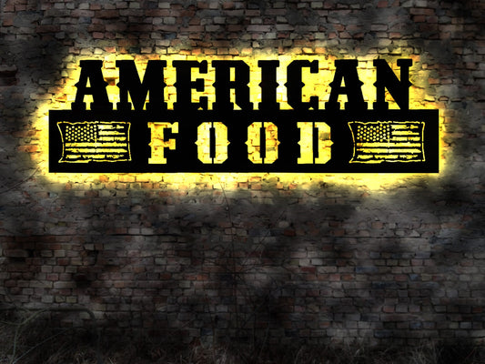 American Food Burger Pommes Imbiss Fast food Pizza Display Aufkleber Wandtattoo Blechschild Leuchtschild Wandsticker Leuchtbild sign