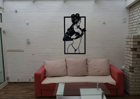 Hot Girl Wandbild aus Holz Kunstwerk schöne Frau Wanddekoration Table Dance nacked Aktfoto Nacktfoto