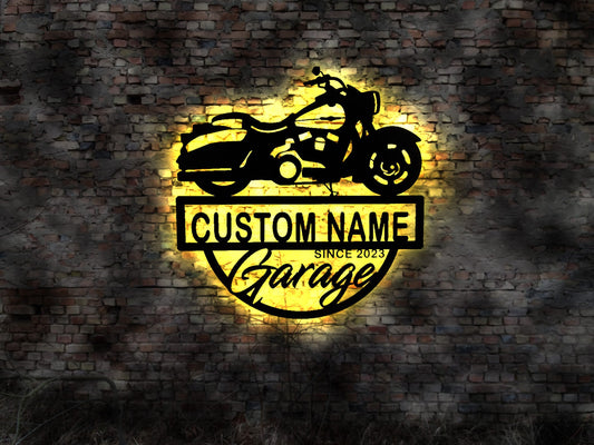 Biker Forever Logo LED Club Aufnäher Sticker Leuchtreklame Wandtattoo Helm Racer Sticker Deko Leuchtreklame LED Motorradfahrer Motorrad