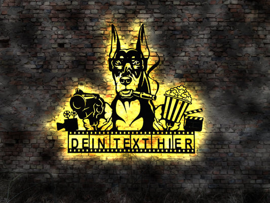 LED  Kino Cinema Popcorn Deko Wandtattoo Movie  Film Blechschild Leuchtschild Wandsticker Leuchtbild Neonreklame Projector Leinwand Star