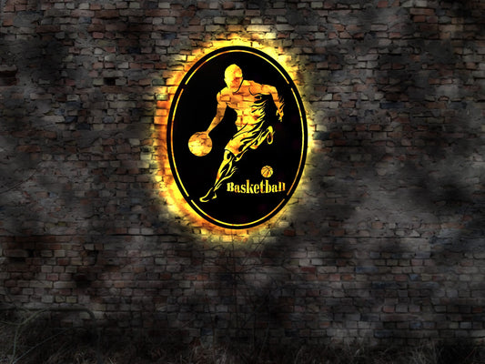 Basketball LED Leuchtschild Ballpumpe Basketballnetz Buch Aufkleber T-shirt Schild Leuchtschild Wandsticker Leuchtbild Neonreklame Neon sign