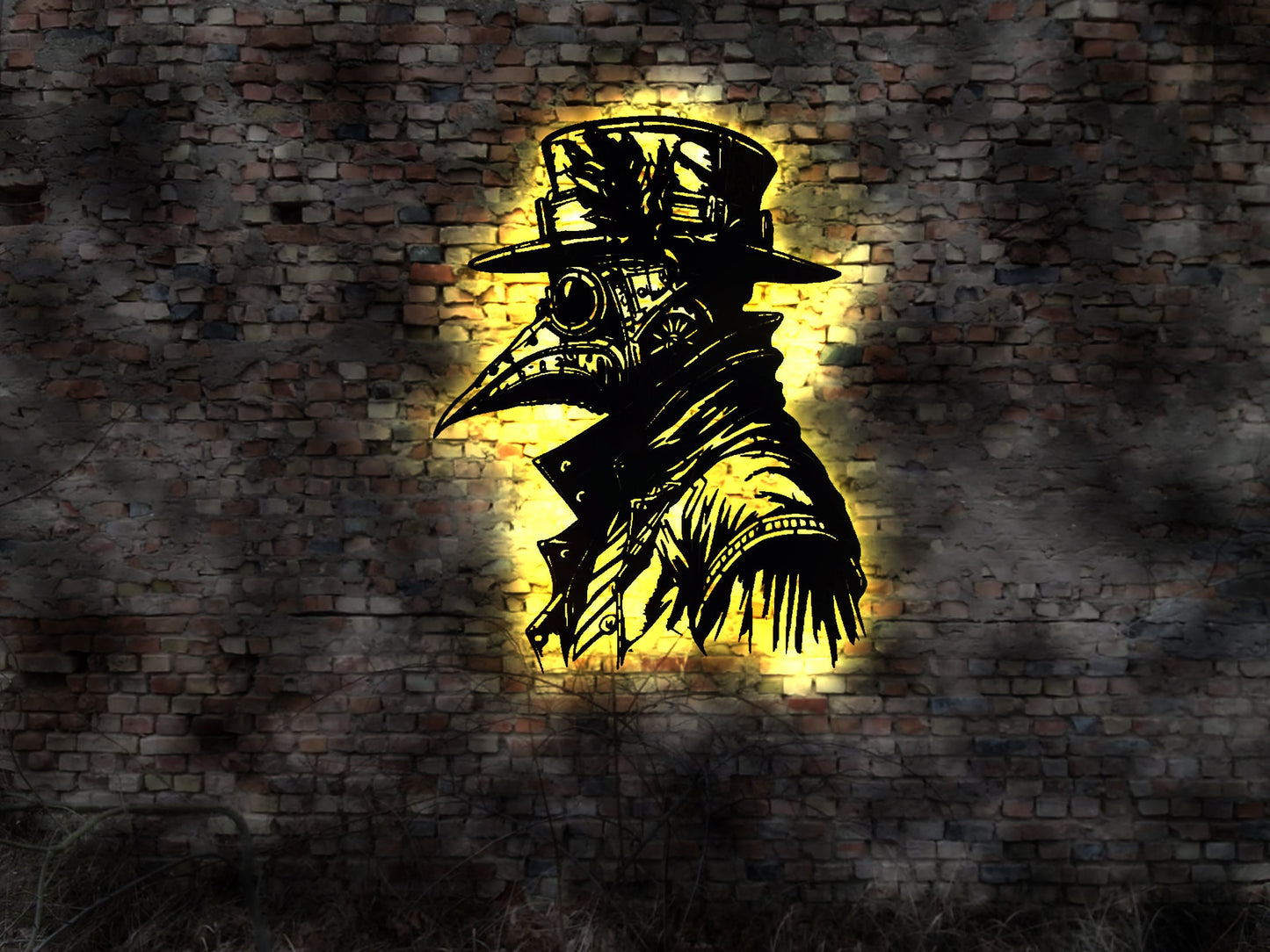 Steampunk Steam Punk Maske Bild LED Deko Bär Kunst Gothic Wandschmuck Flagge sign Wandtattoo Bild Schild Wanddeko Aufkleber Bild