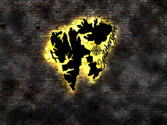 Spitzbergen Norway Norwegen fishing  LED Wandbild Leuchtschild Hochsehangeln Nordsee Kescher Angelurlaub