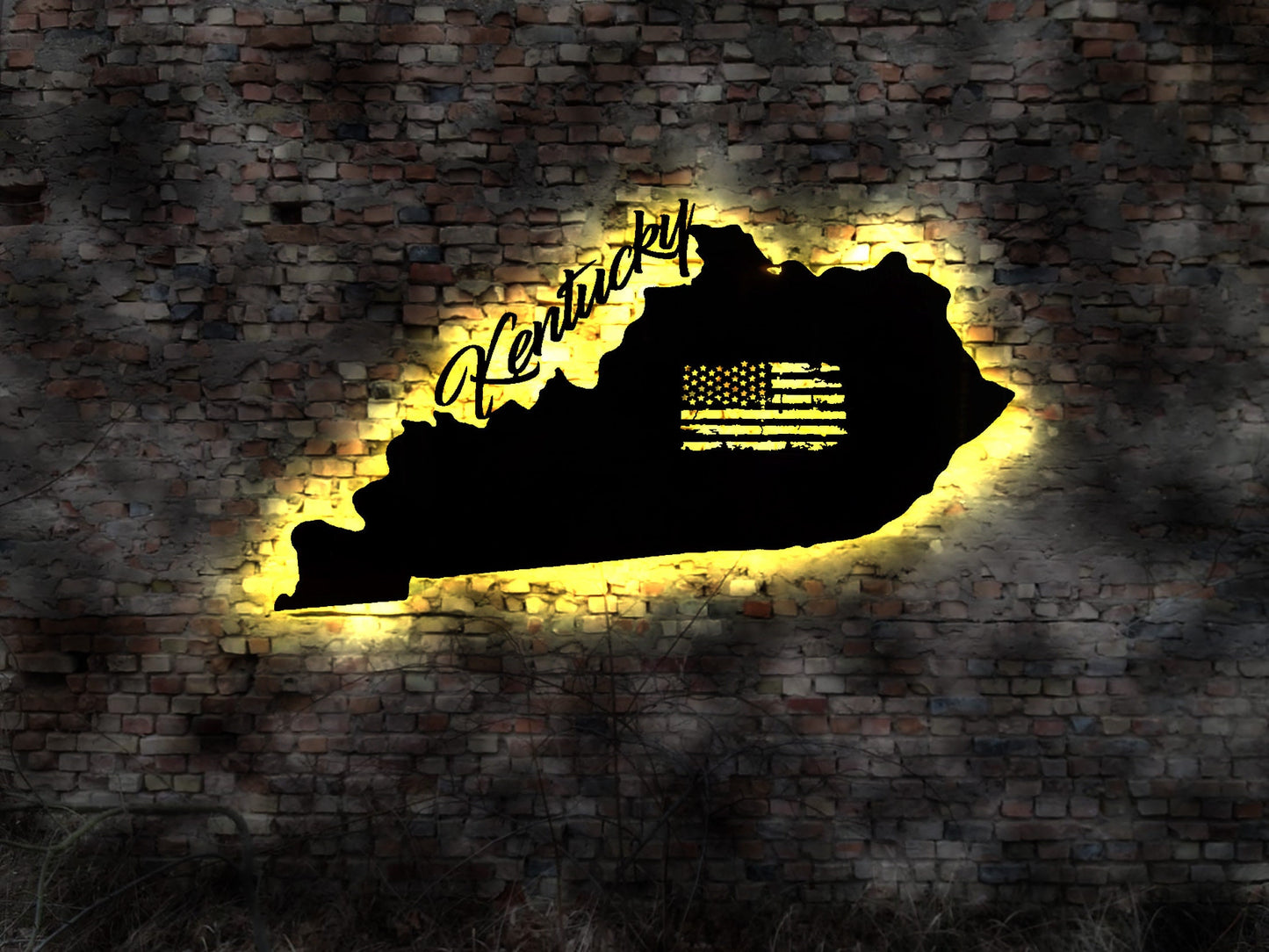 US Bundesstaat Kentucky  LED Wandbild Leuchtschild  Umriss Aufkleber Bild
