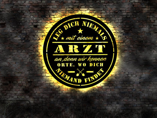 3D Wandbild Arzt Internist Schild Mediziner lustiges Oberarzt Krankenhaus Praxis Facharzt Chefarzt