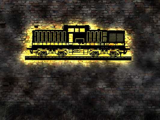 DDR  Lok Eisenbahn Schild Schiene Wagon Bahnhof Modelleisenbahn Leuchtschild LED Deko Auto Autoaufkleber Schild