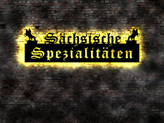 LED Schild Wandbild Sächsische Spezialitäten Restaurant Sachsen  Bundesland Delikatesse Hausmannskost Dresden