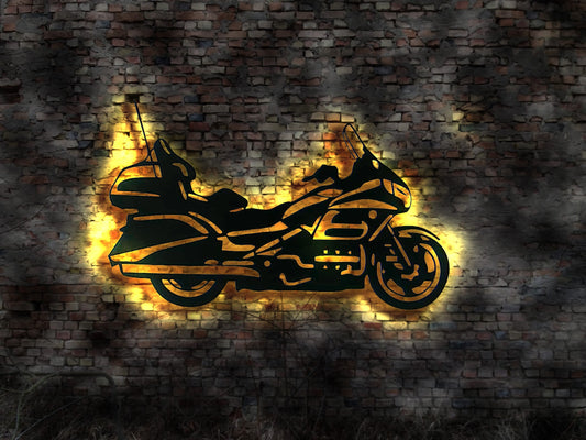 Dein Modell als  LED Wandbild Bike Chopper Motorrad Biker Aufkleber Deko Werbung Leuchtschild Biker