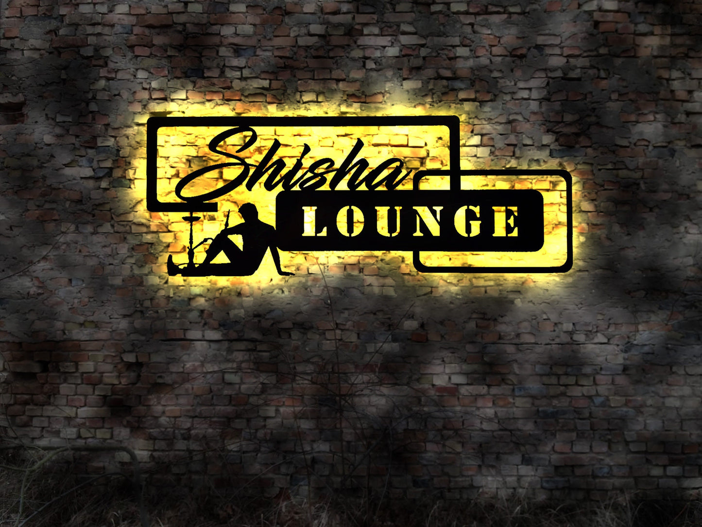 Shisha Bar LED Wandbild Deko Wasserpfeiffe  Buch  Duft Tabak Buch Wanddeko Aufkleber Bild Hookah Vip Lounge sign neon