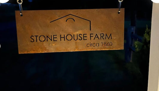 Individuelles Corten Stahl Schild personalisierbar rusty  look