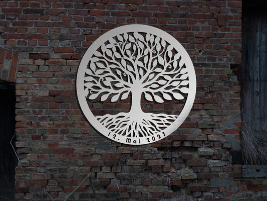 Edelstahl Cortenstahl Wandbild Schild Personalisierter Baum des Lebens Geschenk zum  Jubiläum Hochzeitsgeschenk  Familienwanddekor