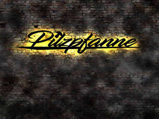 3D Wandbild Pilzpfanne Champignon Champignons Pilzgericht Pilze sammeln Champignonzucht Stand Weihnachtsmarkt Schild Plize Pilz Speisepilz