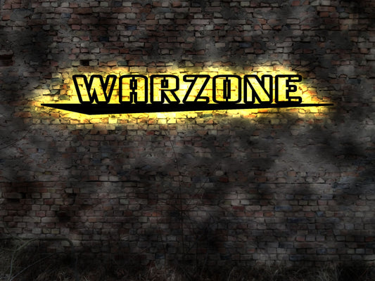 LED Schild Warzone Leuchtschild Schild Gamerschild Gamingschild Gamer Konsole Geschenk Bild