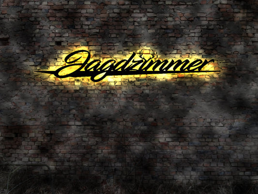 Jagd LED Wandbild Jäger no Aufkleber Revier Buch Fernglas Flinte Jagdmesser sign Neonreklame Leuchtschild Logo Werbung Weidmannsheil