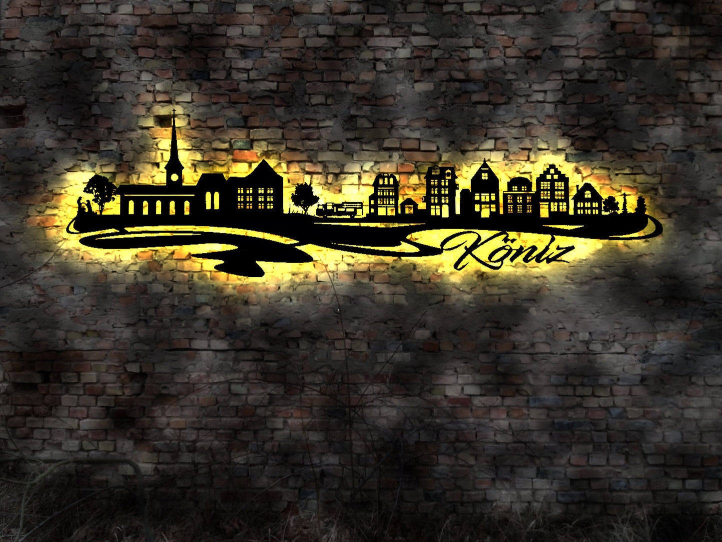 Stadt Köniz Schweiz Exklusive dekorative Wandleuchte aus gelasertem Holz  mit LED-Beleuchtung  Swiss