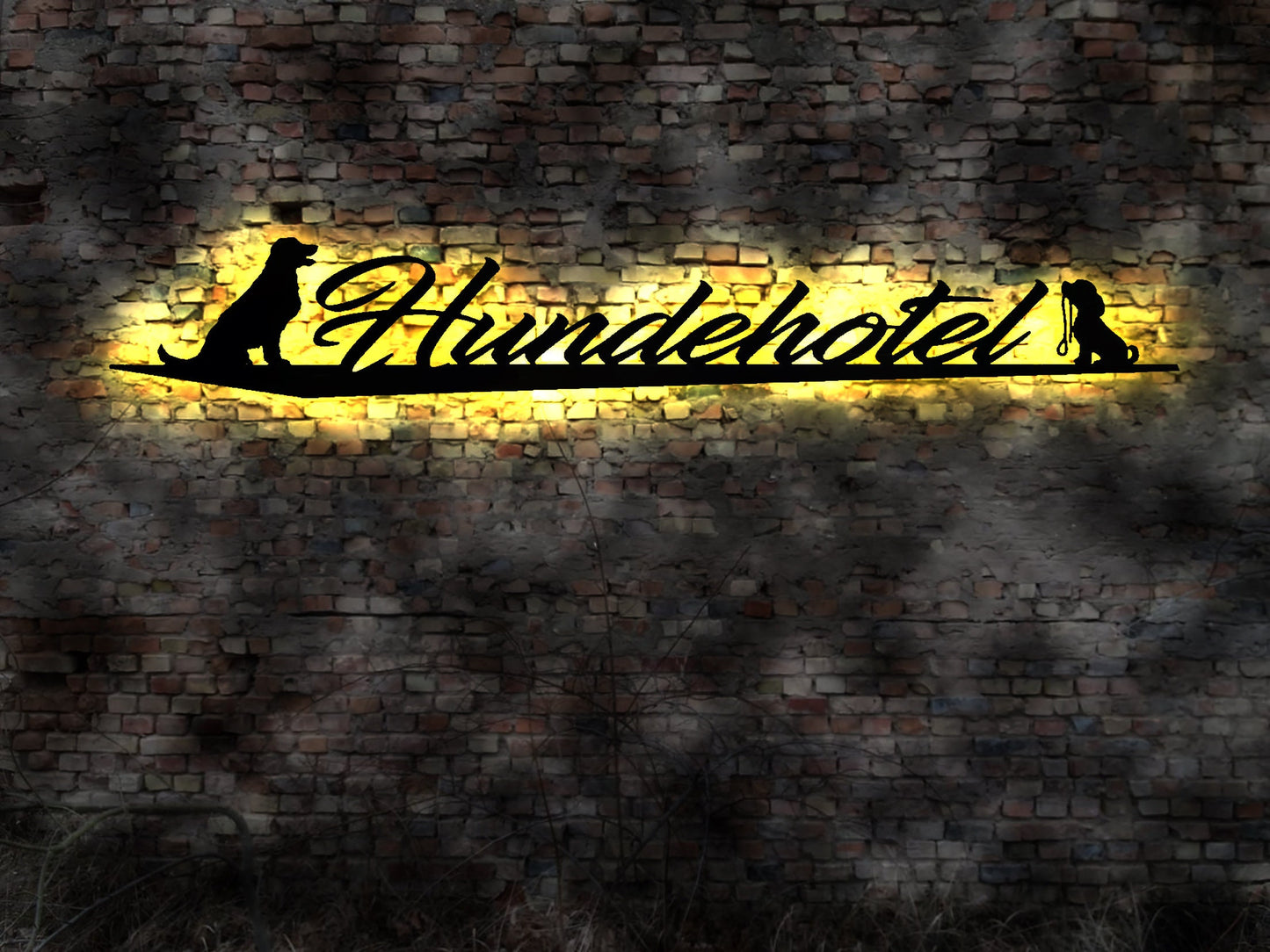 LED Leuchtschild Hundehotel Tierpension Hund Hunde Hunderasse Hundebett Hundegeschirr Pension Geschenk Hundebox Hundespielzeug Schild