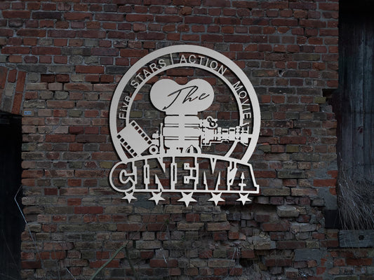 Edelstahl Wandbild Schild Metall Kino Cinema Popcorn Deko Wandtattoo Movie  Film Blechschild Wandsticker