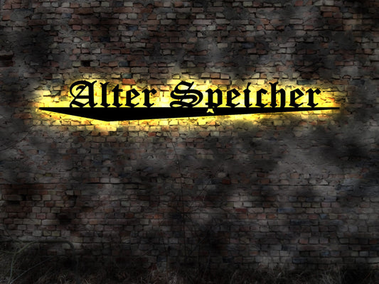 LED Schild Alter Speicher  alte Schilder Kornkammer  historisch