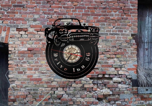 Uhr Wanduhr 3D Muscle Car Garage LED Neon Sign Nachtlicht Neonreklame V8 US Oldtimer Coupe Neon sign Blechschild Drive INN 66