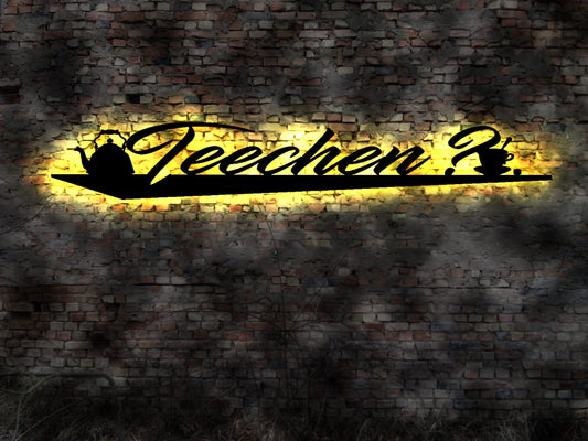 Tea teestube Time Tee Aufsteller Schild Shop Werbung Sieb Kanne Teebeutel Teesieb Bild Tee Set no Neon sign Wandbild  Teeshop Shop Geschäft