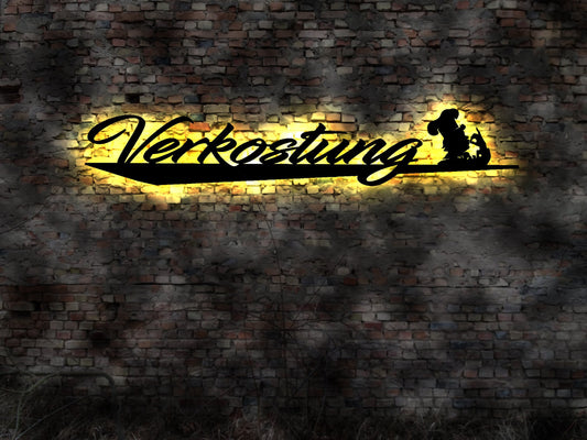 LED Schild Verkostung Gourmet Küchenschild Feinkost Geschäft