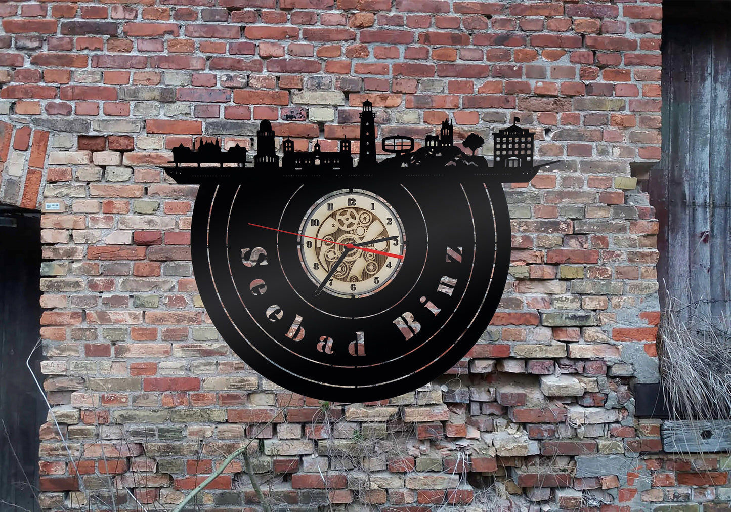 Uhr Wanduhr  Wanduhr Skyline Ostseebad Binz Rügen Silhouette Hotel Urlaub