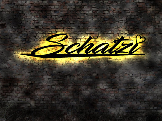 LED Leuchtschild Schatzi Schatz Love Liebling Schild
